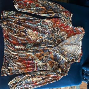 Venus cold shoulder parsley print blouse